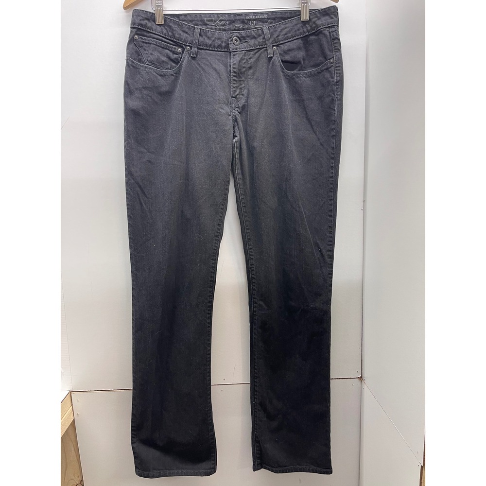 Levis Bold Curve Straight Leg Jeans Womens 33x34 Faded Black Denim Pants